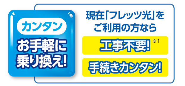 カンタンお手軽に乗り換え！